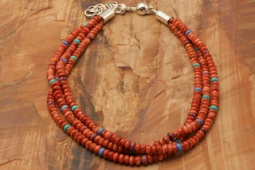 Desiree Yellowhorse Genuine Spiny Oyster Shell 3 Strand Necklace